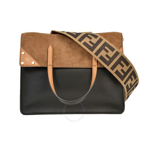 fendi flip leather & suede crossbody bag|fendi outlet store online.